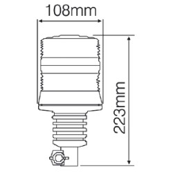 Girofar LED compact cu prindere cap de bara Din Pole si amortizor vibratii Girofar LED compact cu prindere cap de bara Din Pole si amortizor vibratii